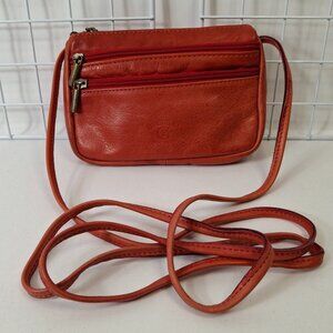 IL GIGLIO Small  Leather Crossbody Bag, Made in Italy, Red